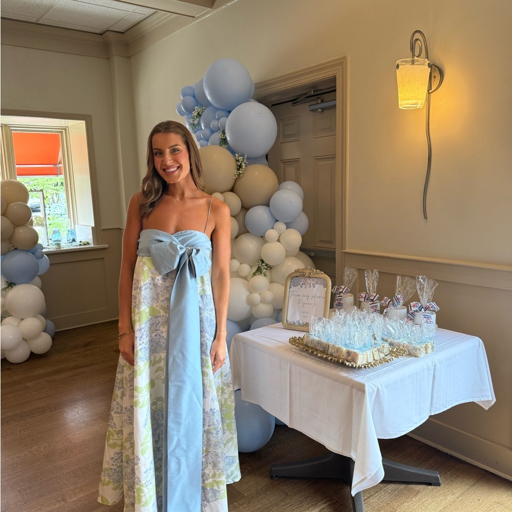Blue and White Maxi Dress
